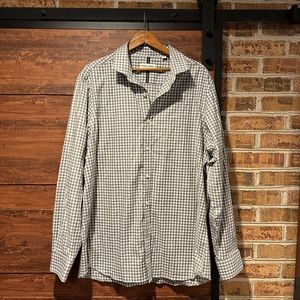 Men’s Size large X Crosby and Howard shirt grey and white plaid ( 42)